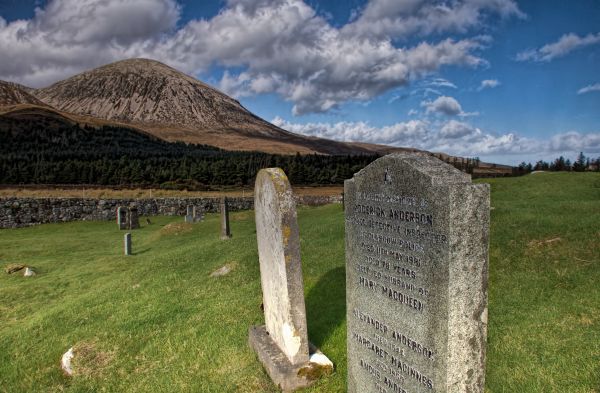 monument,stein,Highland,ruiner,gravsteiner,kirkegård