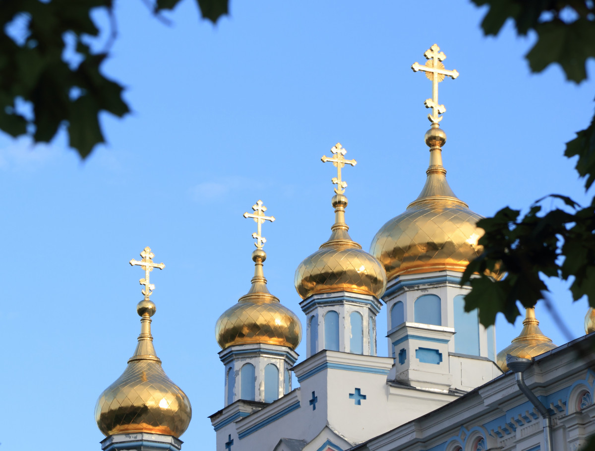 bygning, tårn, milepæl, kirke, katedral, kryds, løg, sted for tilbedelse, guld, tempel, Spir, kloster, helligdom, moske, ortodokse, basilika, kuppel, letland, Daugavpils