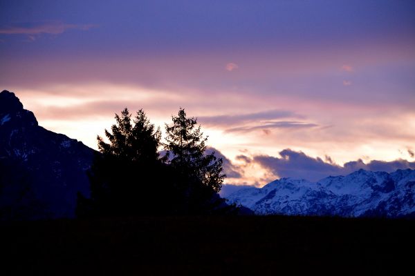 風景, 自然, 地平線, 山, 雲, 雪