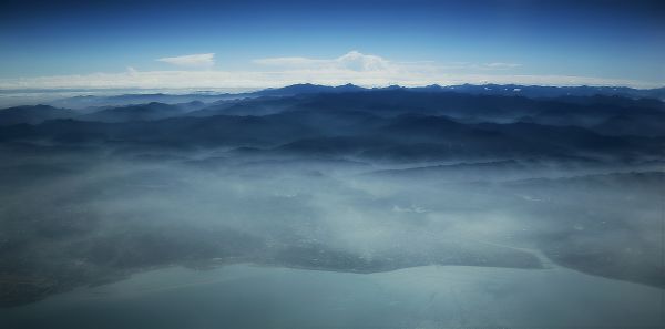 mare, oceano, orizzonte, montagna, nube, cielo