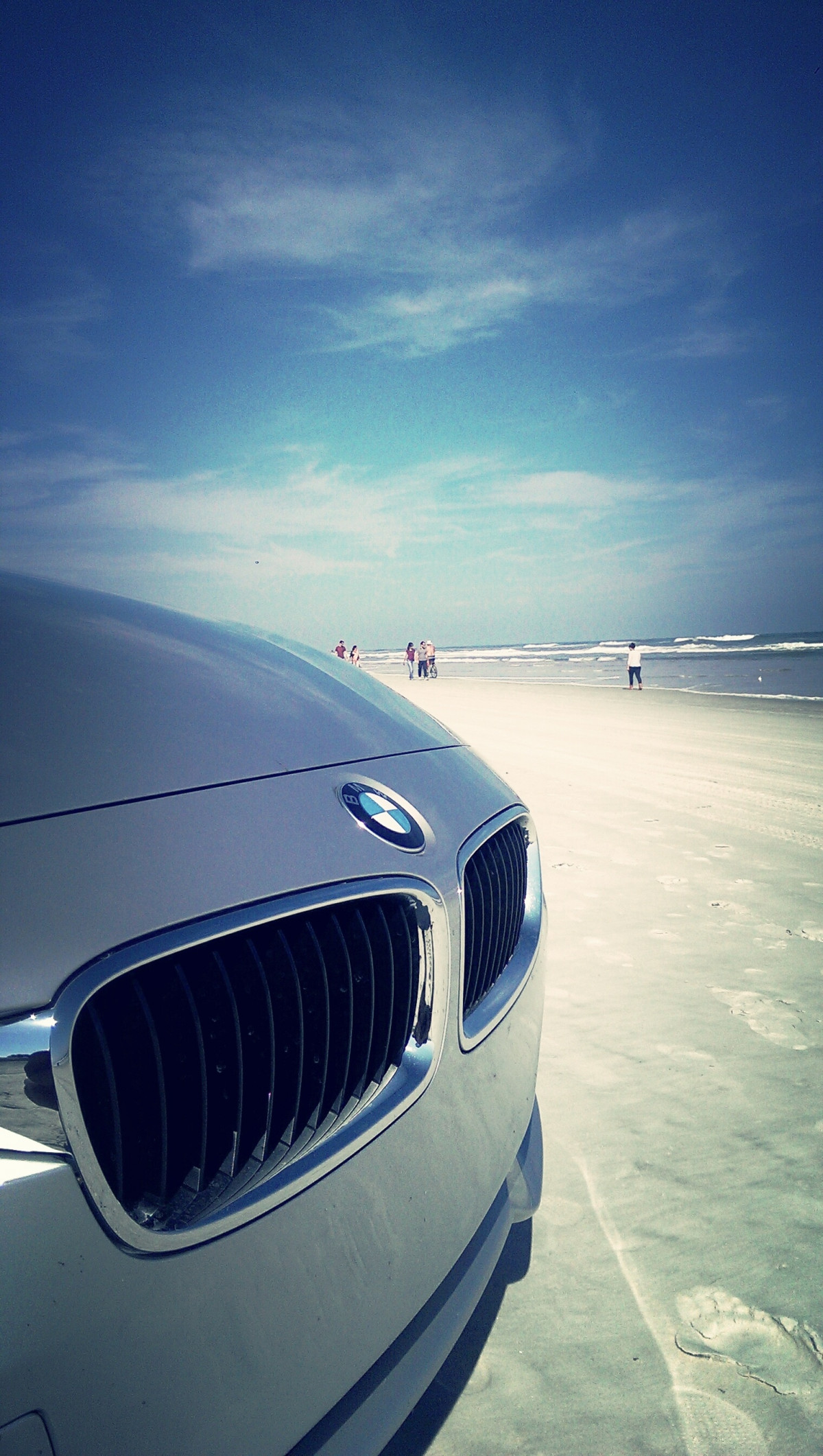 playa, mar, Oceano, sol, coche, vehículo, azul, frente, BMW, Marca de automóvil, Diseño automotriz, Vehículo de lujo, Coche ejecutivo