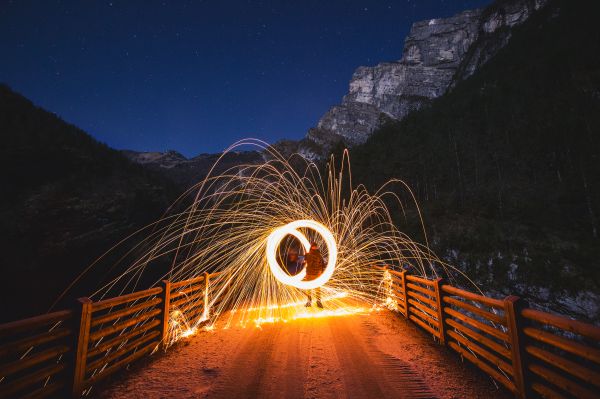 nieve,ligero,noche,luz de sol,bosque,montaña