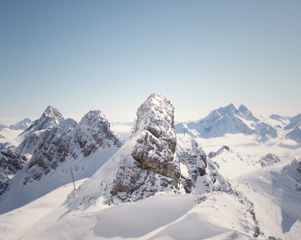 山, 雪, 冬, 山脈, 天気, コールド