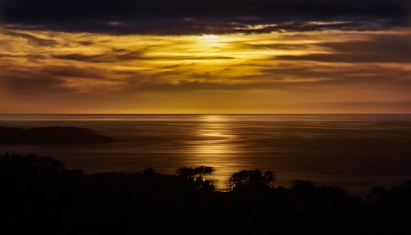 Landschaft, Meer, Horizont, Wolke, Himmel, Sonne