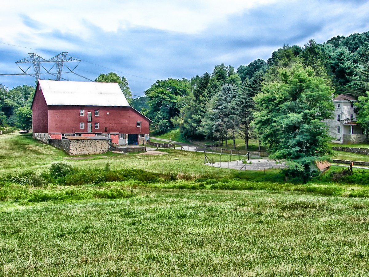 Landschaft, Baum, Natur, Wald, Gras, Feld, Bauernhof, Rasen, Wiese, Landschaft, Haus, Hügel, Gebäude, Scheune, Gebirge, Land, Sommer-, Dorf, Ländlichen, Frühling, Hütte, Weide, Landwirtschaft, Bäume, Wald, draußen, Hdr, Felder, Pennsylvania, Immobilien, ländliches Gebiet