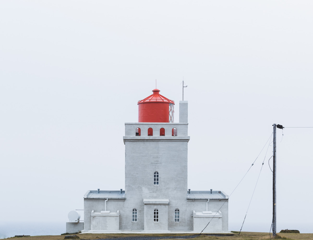 côte, phare, la tour, Île de dyrholaey, Poteau électrique