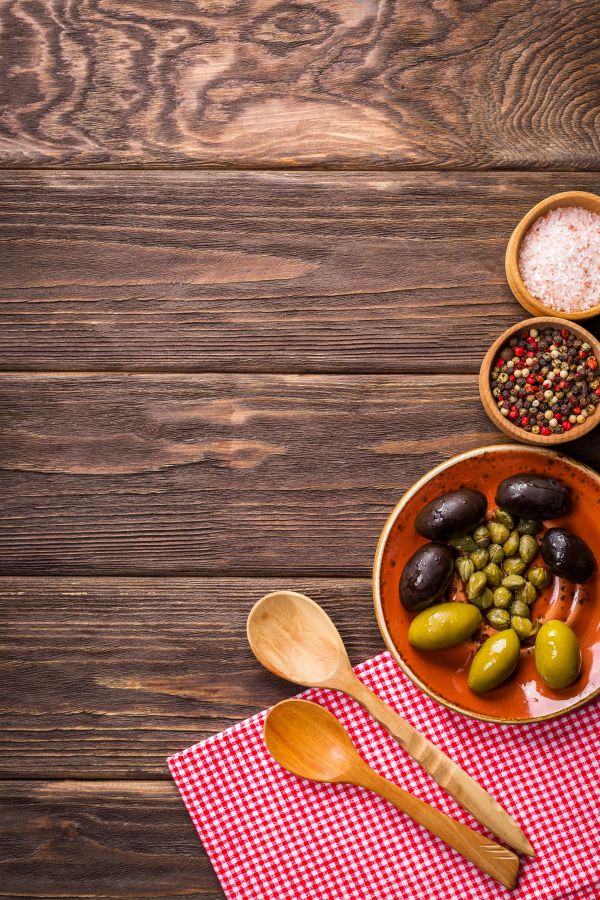 Latar Belakang,makanan,lezat,Zaitun,background kayu,memasak