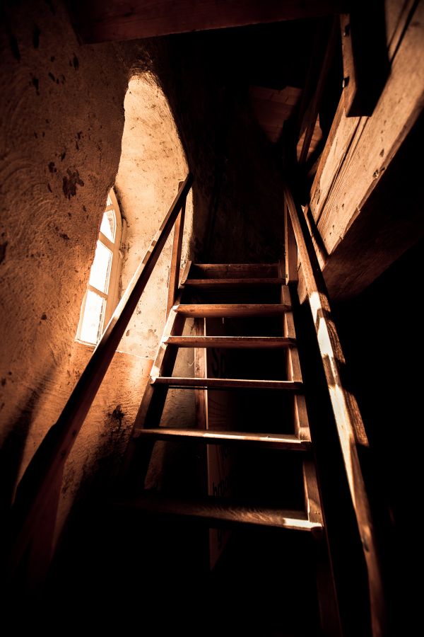 ligero, madera, noche, luz de sol, interior, ventana