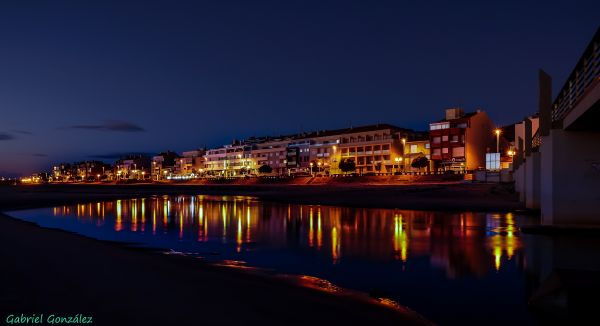 風景,地平線,日没,光,ブリッジ,夜