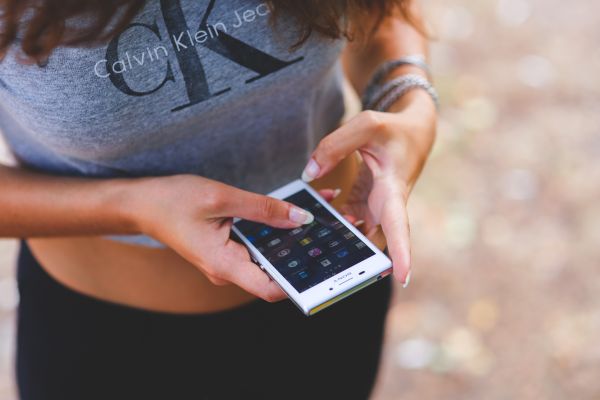 Smartphone, Schreiben, Hand, Mädchen, Mobile, Menschen