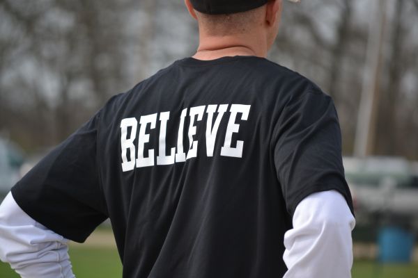 Mann,baseball,mann,ord,hvit,vår