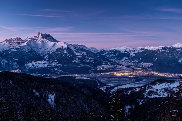 landscape, nature, mountain, snow, cloud, winter