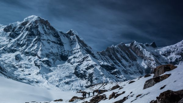 山脉,山,雪,冬季,峰,范围