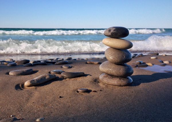 beach, sea, coast, water, sand, rock