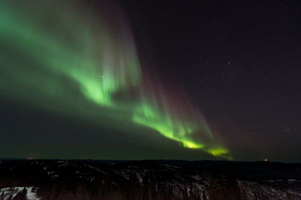 himmel, nat, atmosfære, nattehimmel, nordlyset, aurora