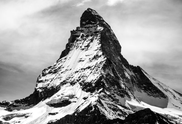 naturaleza,rock,montaña,nube,nieve,en blanco y negro