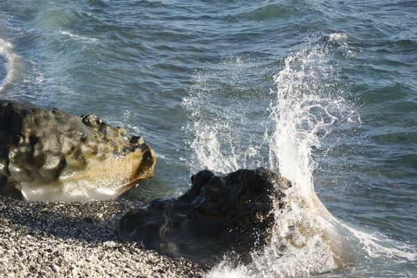 море, воды, океан, пляж, берег, камень