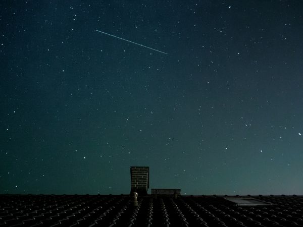 空, 夜, 星, 天の川, 宇宙, 家