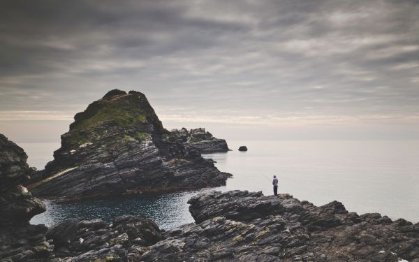 man,landschap,zee,natuur,strand,kust