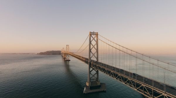 mare,costa,orizzonte,architettura,ponte,mattina