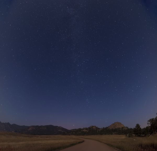 風景, 輝く, 空, 夜, 星, 道路