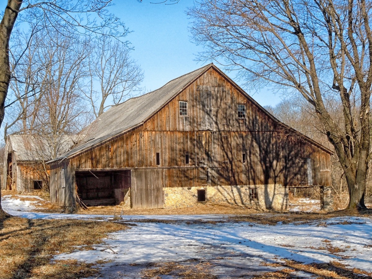 paysage, la nature, neige, hiver, architecture, ciel, bois, ferme, campagne, maison, bâtiment, Grange, maison, Pays, rustique, cabane, cabane, rural, scénique, chapelle, lieu de culte, des arbres, à l'extérieur, des nuages, ruines, en bois, Pennsylvanie, biens, cabane en rondins, zone rurale