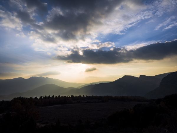 風景, 自然, 地平線, 山, 雲, 空