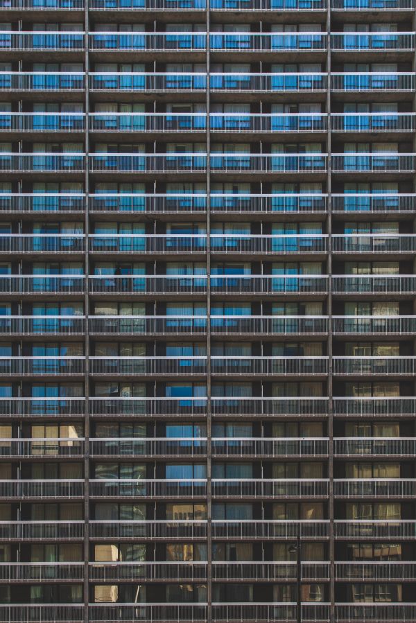 bâtiment, Gratte-ciel, balcon, modèle, sol, maison