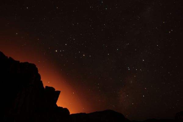 景观, 山, 天空, 晚, 星, 大气层