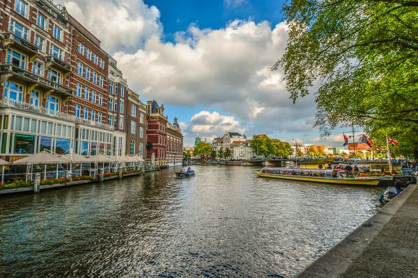 vann, arkitektur, himmel, båt, by, kafe