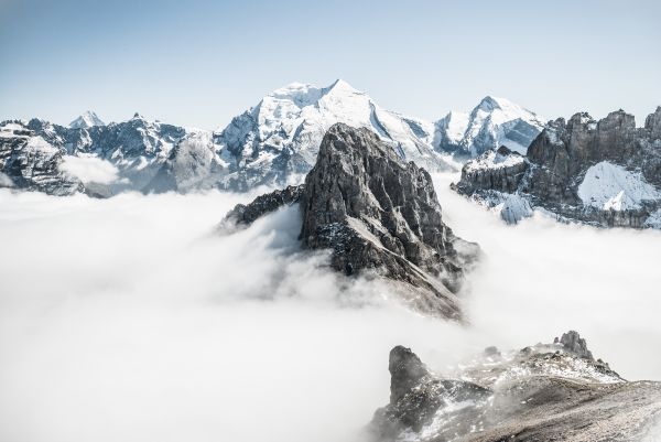 roccia,montagna,la neve,inverno,nube,picco