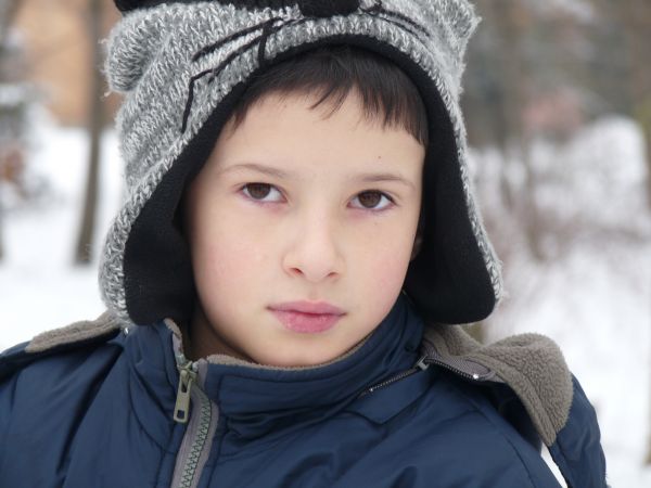 persona, ragazza, fotografia, ragazzo, la neve, inverno