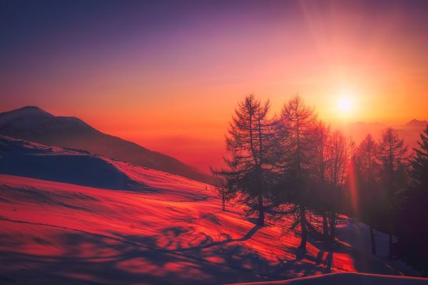 Italie,ciel,lever du soleil,des nuages,beau,Montagnes