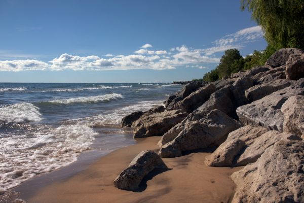 playa, paisaje, mar, costa, agua, arena