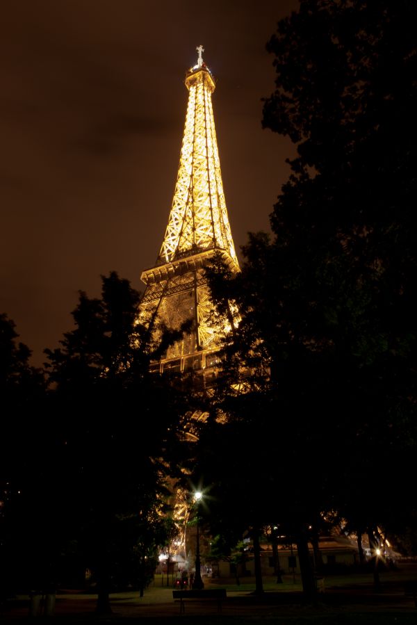 lumière, nuit, Paris, soir, la tour, obscurité