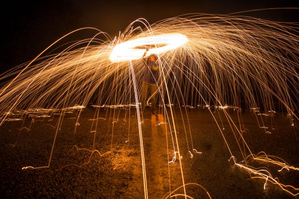 lumière, nuit, lumière du soleil, des loisirs, foncé, acier