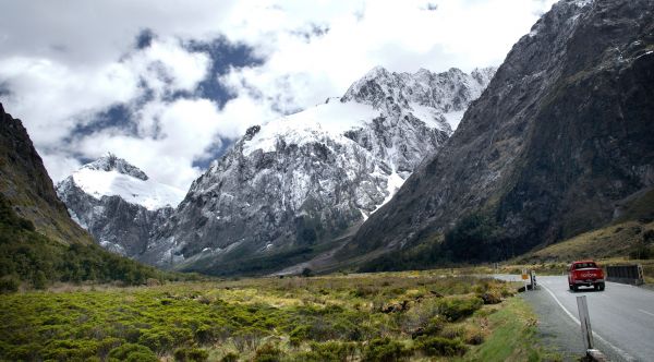 walking, mountain, mountain range, wildlife, fjord, valley