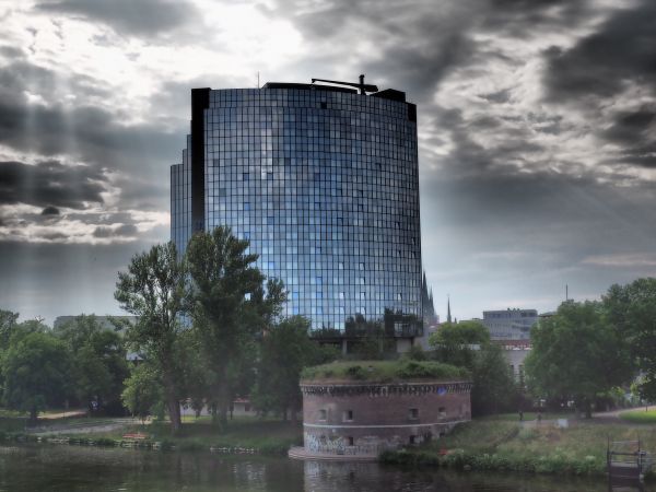 die Architektur, Fenster, Glas, Gebäude, Wolke, Himmel