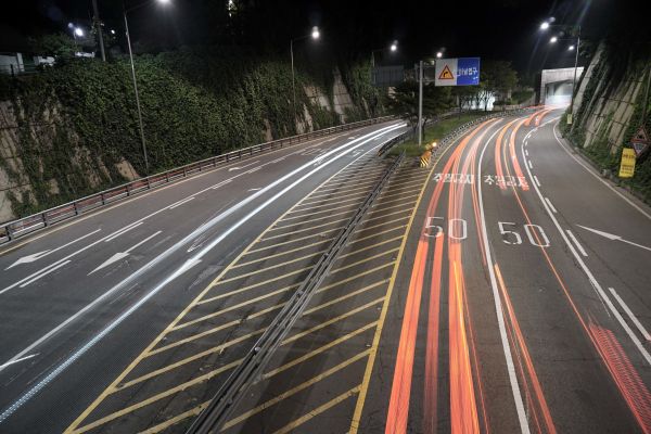 traccia, strada, traffico, autostrada, leggero, notte