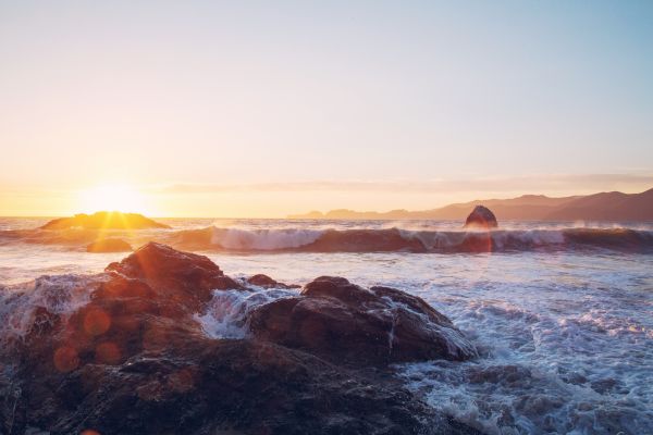 de praia, panorama, mar, costa, agua, Rocha