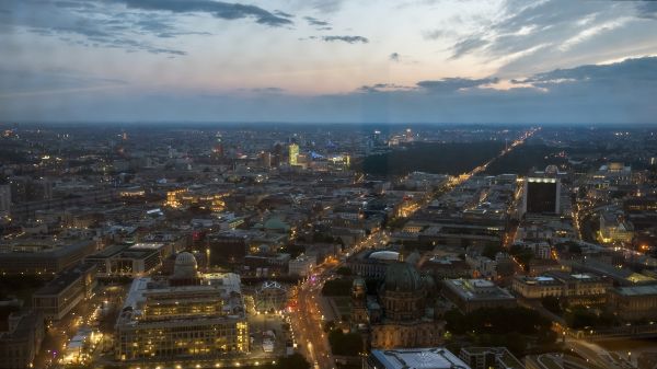 horizont,panoráma,noc,město,mrakodrap,Panoráma města