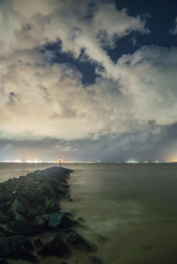 spiaggia, mare, costa, oceano, orizzonte, nube