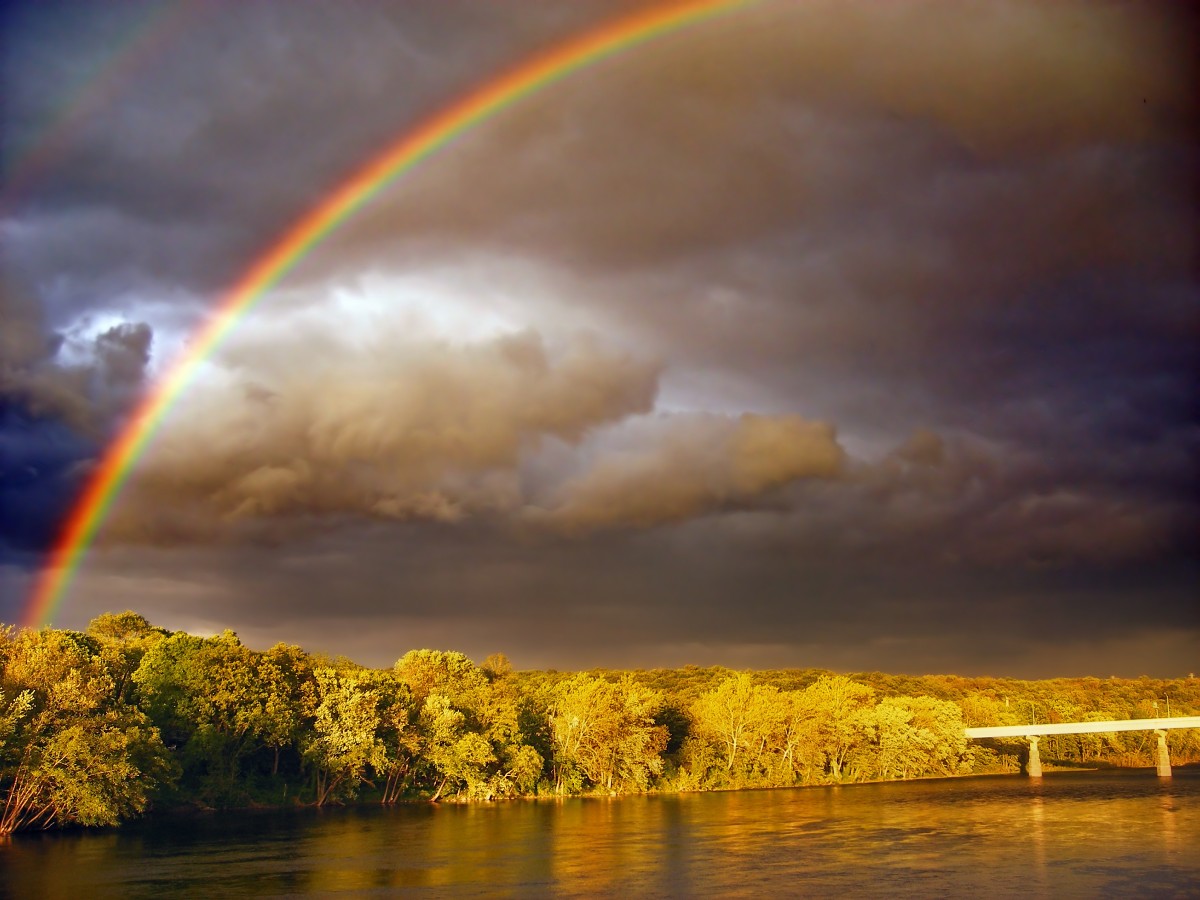 natureza, horizonte, nuvem, céu, dom, nascer do sol, Por do sol, luz solar, manhã, alvorecer, atmosfera, crepúsculo, tarde, Primavera, reflexão, clima, Creativecommons, nuvens, arco Iris, trovoada, Pensilvânia, NorthamptonCounty, nova Jersey, WarrenCounty, Delawareriver, Nimbostratus, arco-íris, Fenômeno meteorológico