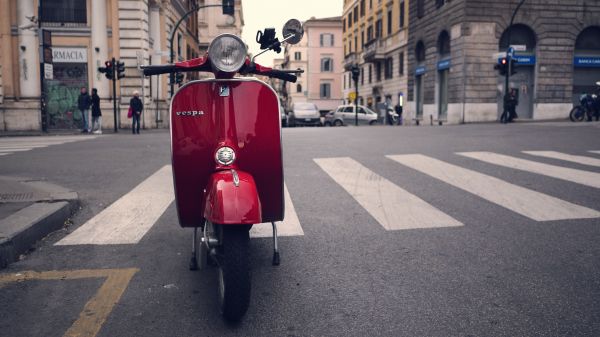 Straße,rot,Motorroller,Fußgänger,Straße,Farbe