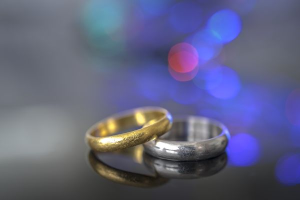 anillo, celebracion, amor, regalo, dorado, Bokeh