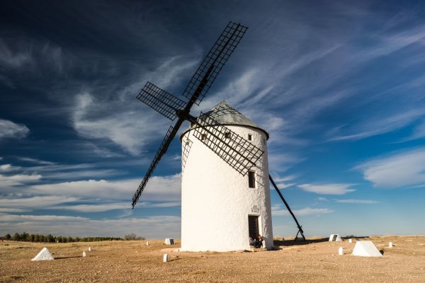 landskap, natur, person, himmel, solnedgång, arkitektur