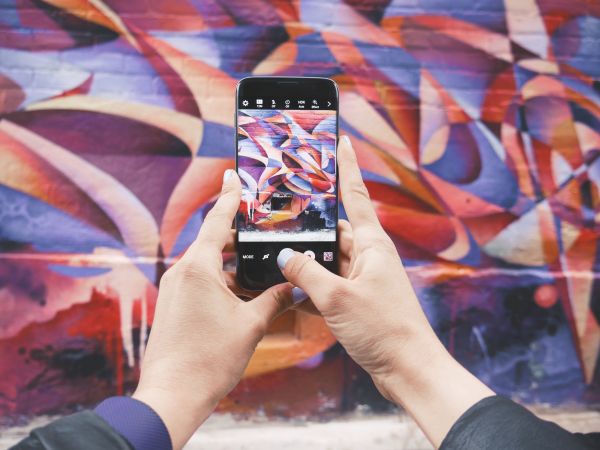 Farbe,Mobile,Hand,Person,Telefon,blau