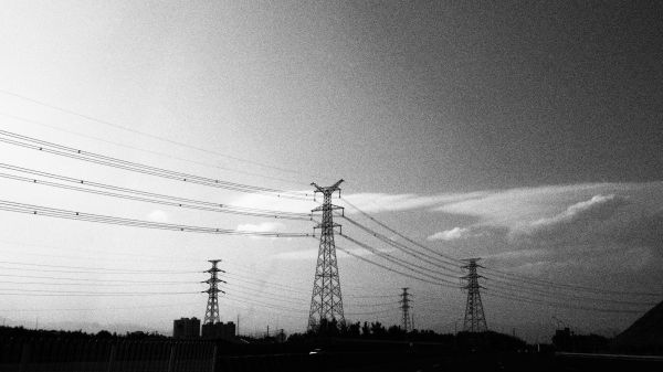 光, 雲, 黒と白, 空, ライン, 雰囲気