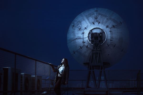 ligero,cielo,tecnología,niña,noche,atmósfera