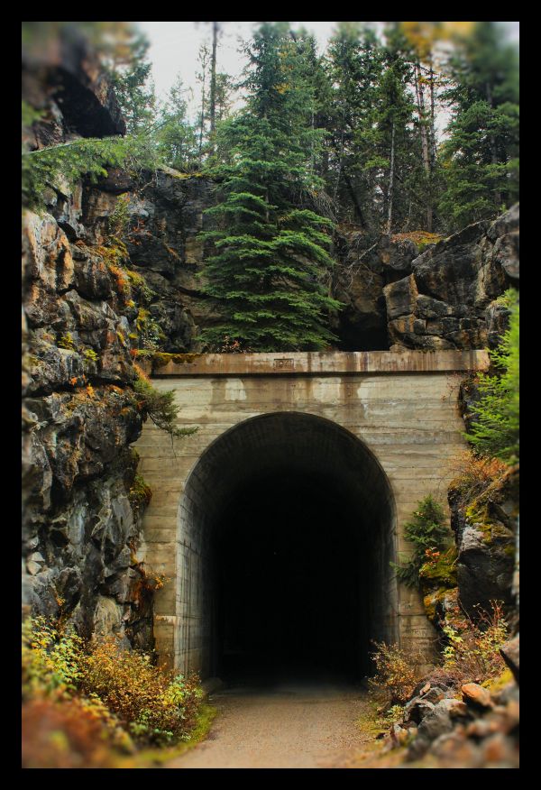 sten, vildmark, tunnel, höst, parkera, båge